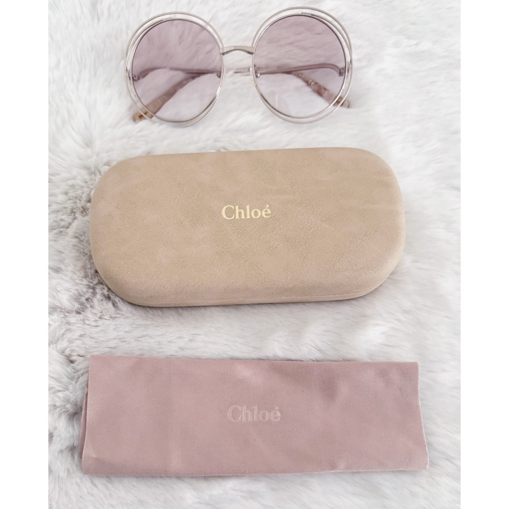 CHLOÉ Carlina Oversize Round Metal Sunglasses - Picture 2 of 8